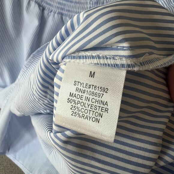 Alice Blue for StitchFix Malika Off The Shoulder Shirt with Floral Embroidery M - Picture 8 of 9